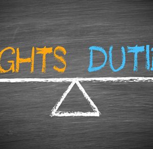 Rights and duties balance and concept