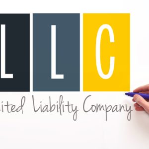 Llc.,Limited,Liability,Company,Sign,On,White,Background