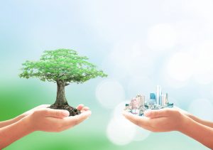 World,Environment,Day,Concept:,Two,Children,Hands,Holding,The,City