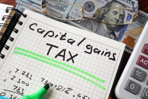Notebook,With,Capital,Gains,Tax,Sign,On,A,Table.,Business